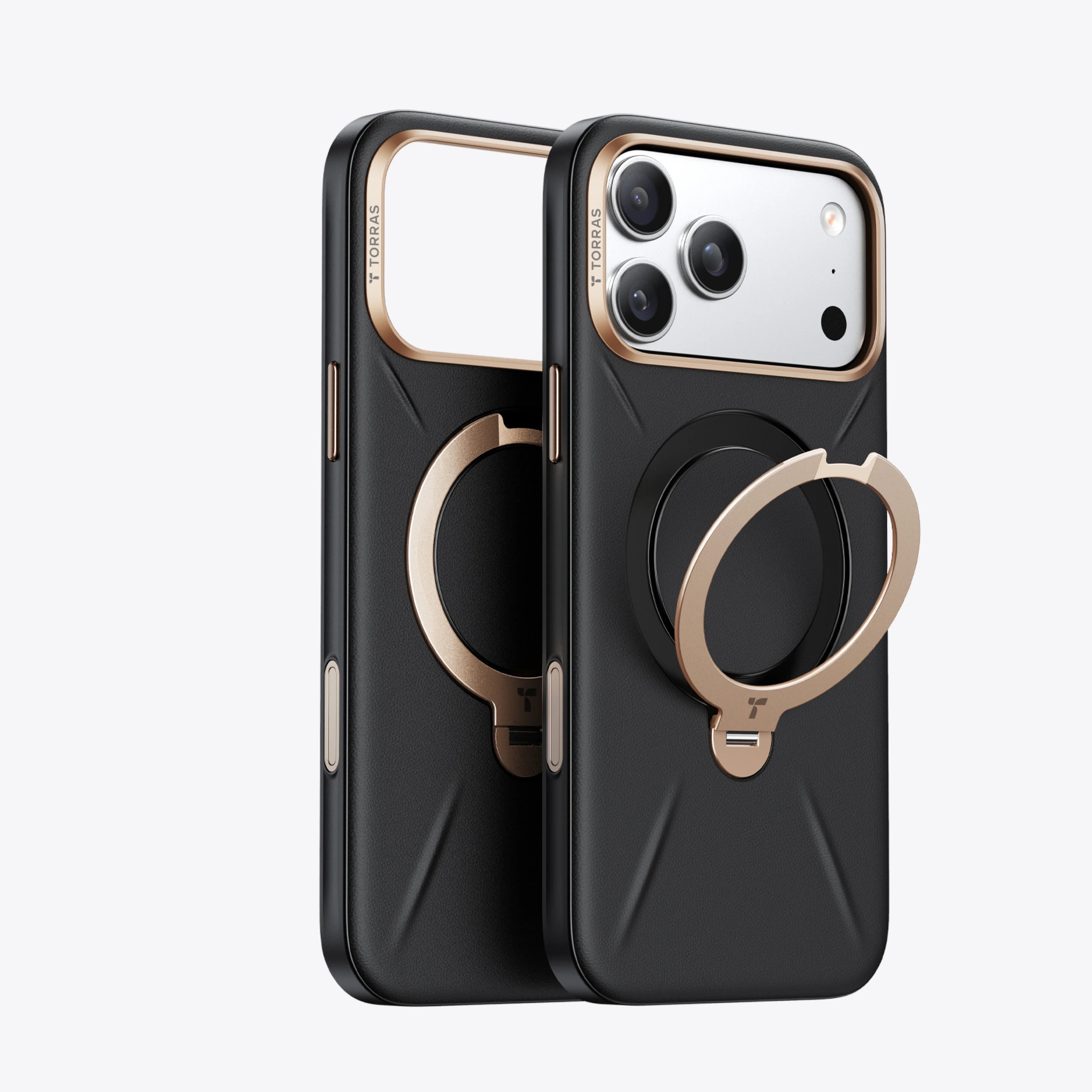 TORRAS Q3 Soft Leather Phone Case for iPhone 17 16 15 Pro Max, Fit for MagSafe with Ring, Mil-Grade Protection