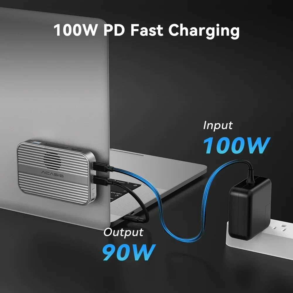 Acasis 10Gbps Magnetic M.2 NVME SSD Enclosure & USB-C Docking Station With Cooling Fan for iPhone 17/17 Pro/iPhone 16/16 Pro