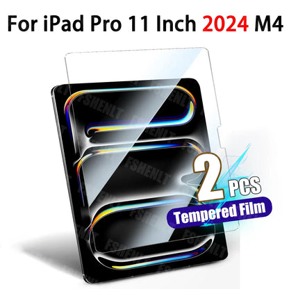 Screen Protector for iPad Pro 11 Inch 2024 M4 Premium Tempered Glass 9H Hardness Anti-Scratch Bubble-Free Protective Film