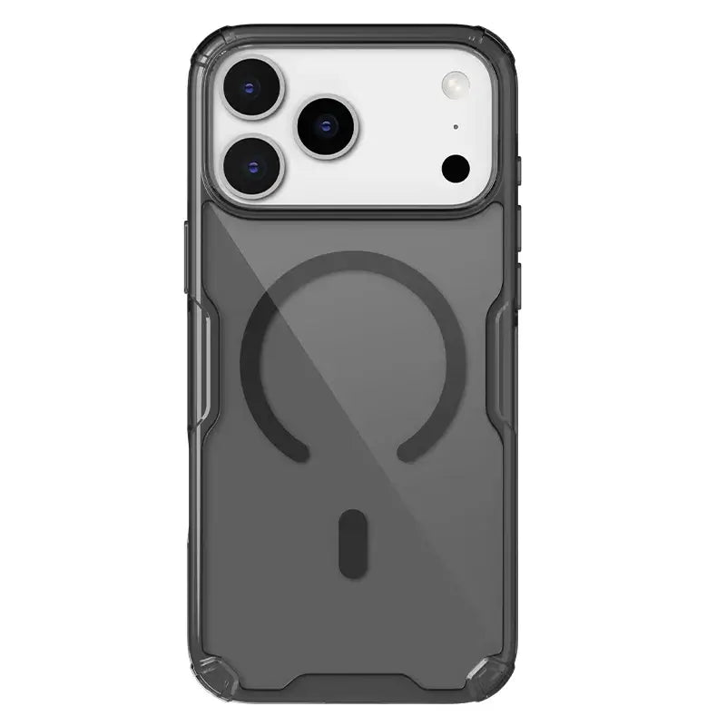 Magnetic transparent iPhone case with corner airbags protection