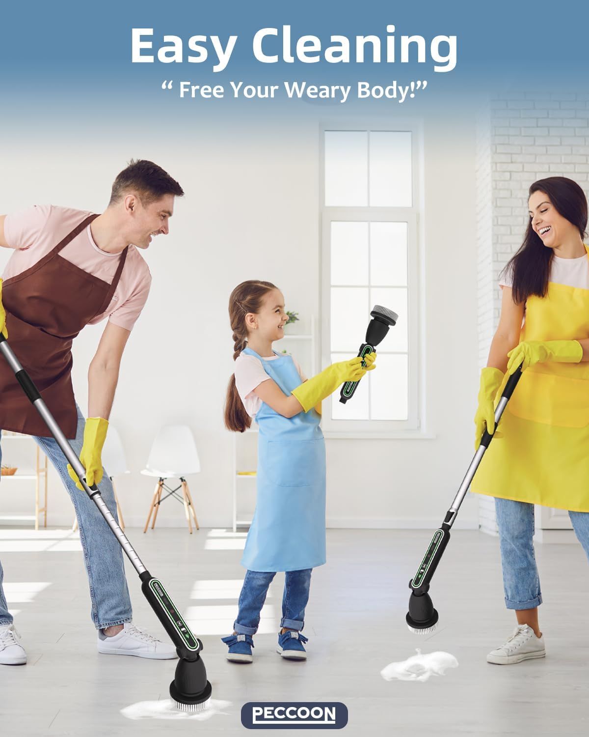 Electric Spin Scrubber, 2024 New Super Quiet Power Cleaning Brush for