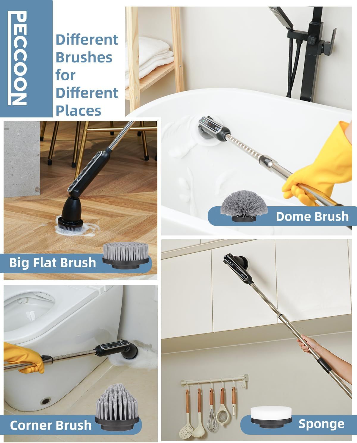 Electric Spin Scrubber, 2024 New Super Quiet Power Cleaning Brush for