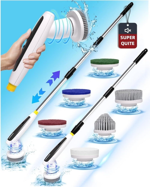 Electric Spin Scrubber, 2024 New Super Quiet Power Cleaning Brush for