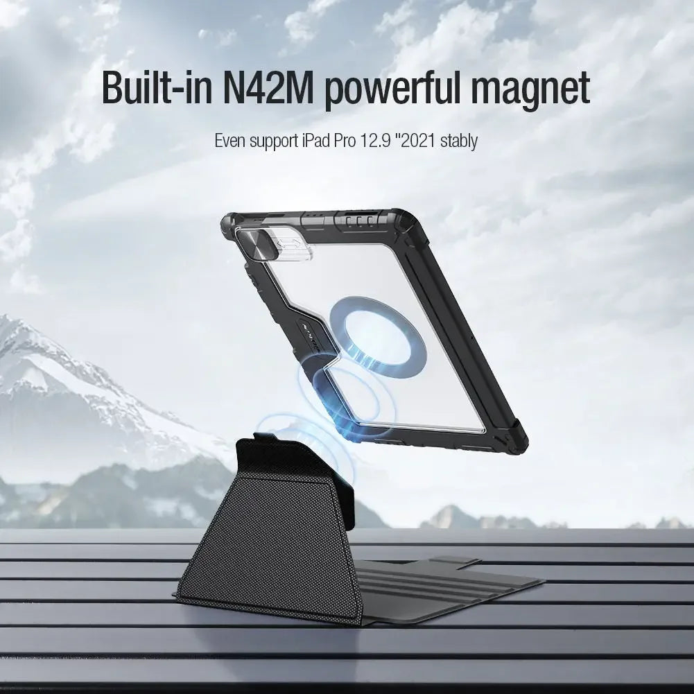 Nillkin Armor Bumper Slide Camera Magnetic Flip Leather Case for iPad Pro 2020 2021 2022 Air 4 5 10.2 10.9 11 12.9 Lens Cover