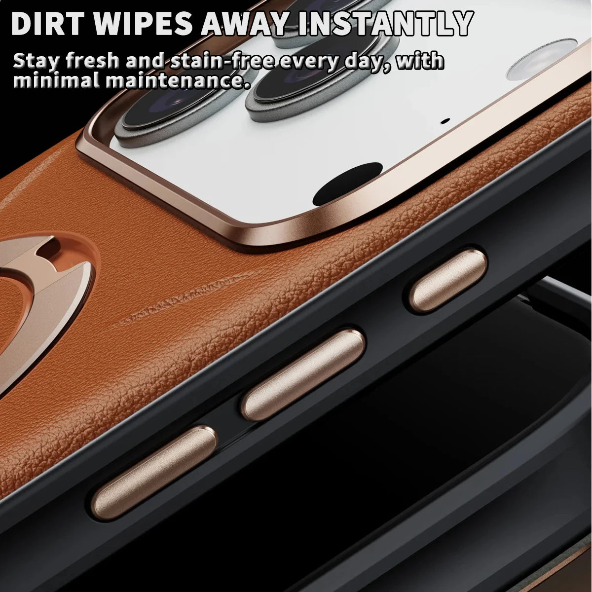 TORRAS Q3 Soft Leather Phone Case for iPhone 17 16 15 Pro Max, Fit for MagSafe with Ring, Mil-Grade Protection