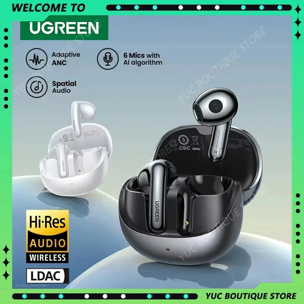 UGREEN HiTune H6 Pro Gaming Earphone Wireless Bluetooth in-Ear Custom Adaptive Active Noise Cancelling Earbuds LDAC Hi-Res Audio