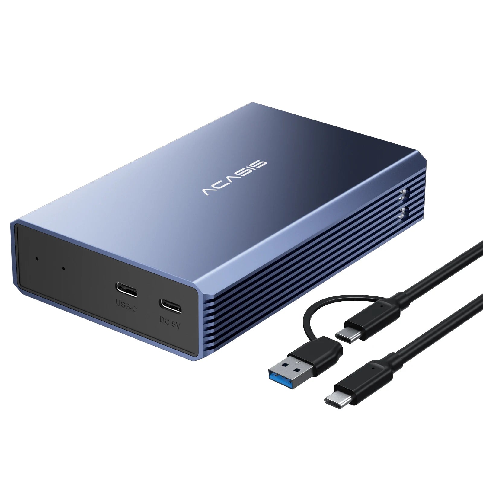 Acasis 48 TB 2.5/3.5 Inch Dual Bay External Hard Drive Enclosure Array Cabinet SATA Hard Disk Array With RAID Function USB Box