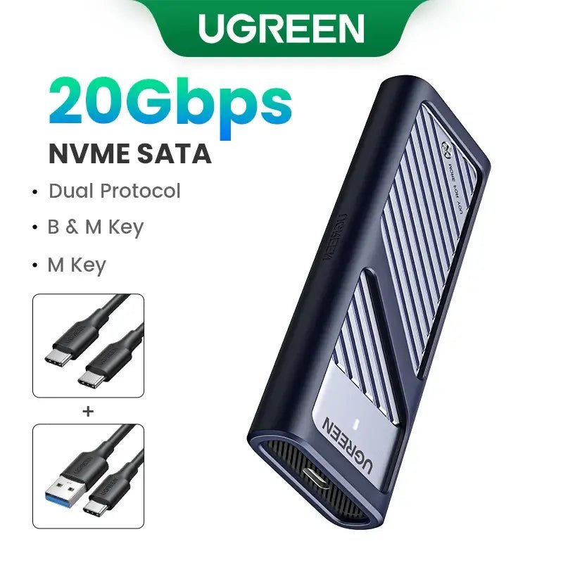 UGREEN 20Gbps NVMe SSD Case – M.2 to USB 3.2 Gen 2x2 Enclosure 