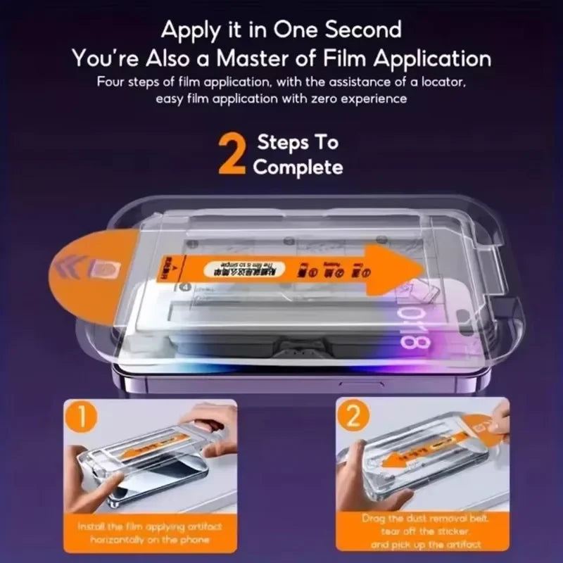 5Pcs Oleophobic Coating Dust Free Easy Installation Screen Protector For iPhone 16 14 15 11 12 13 17 Pro Max XR X XS 7 8 16 Plus