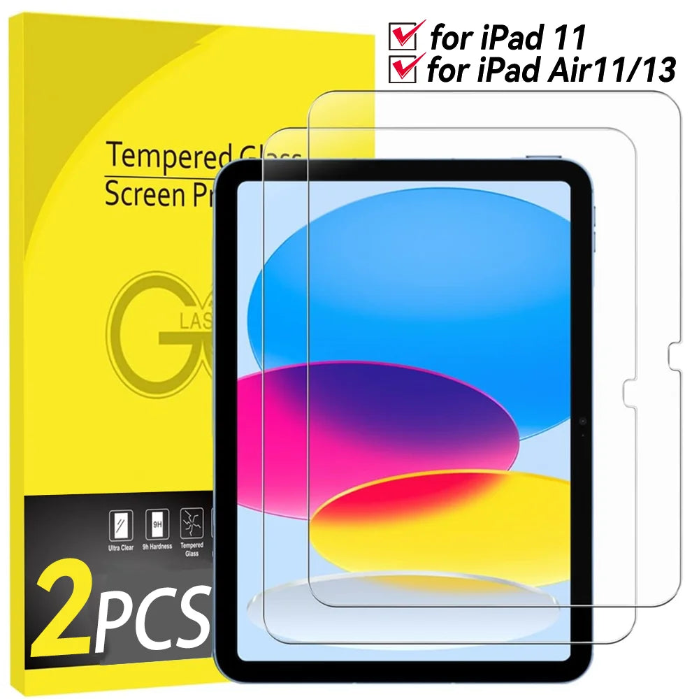 1-2PCS Tempered Glass for IPad A16/Air11/Air13 Screen Protector Anti-Scratch HD Protective Film for IPad 2025 A16 Air11 Air13