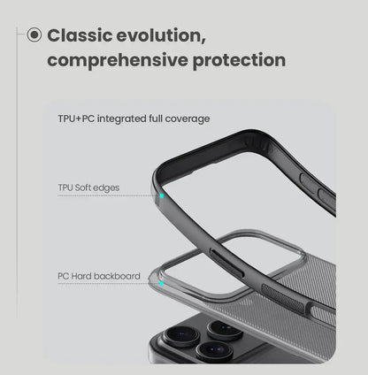 Nillkin Super Frosted Shield Pro Case Transparent Black for iPhone 17, 17 Pro, and 17 Pro Max – Shockproof Frosted Protective Cover