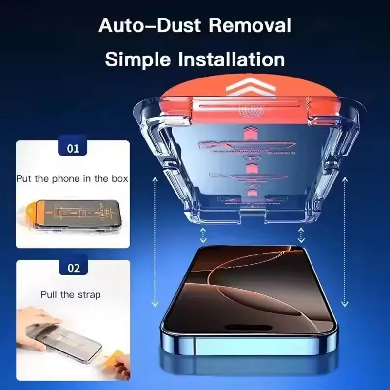 5Pcs Oleophobic Coating Dust Free Easy Installation Screen Protector For iPhone 16 15 14 13 12 11 17 Pro Max XR X XS 7 8 16 Plus