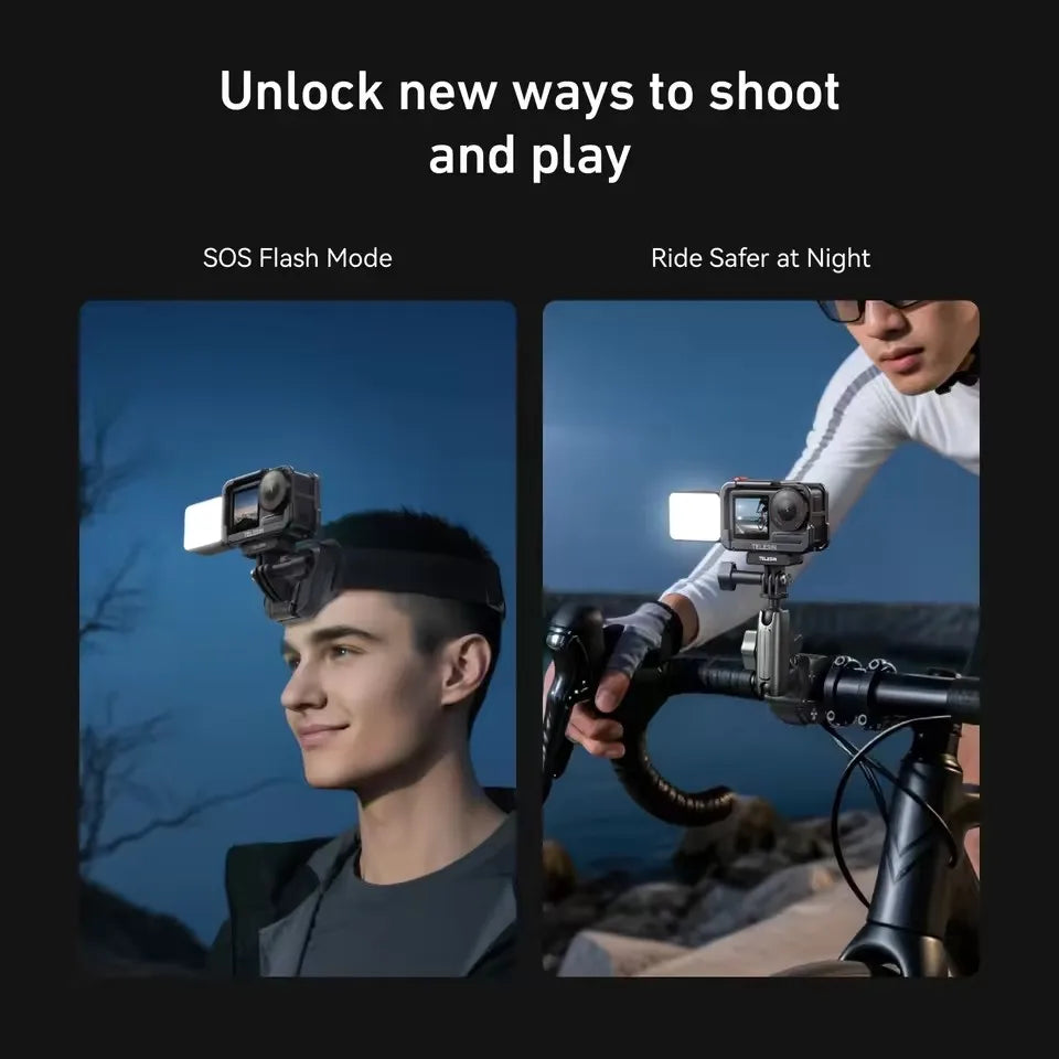 TELESIN Quick Release Fill Lamp Mini Waterproof Selfie Light For DJI OSMO Action 3 4 5 Pro 5pro Action Camera Mini Selfie Light