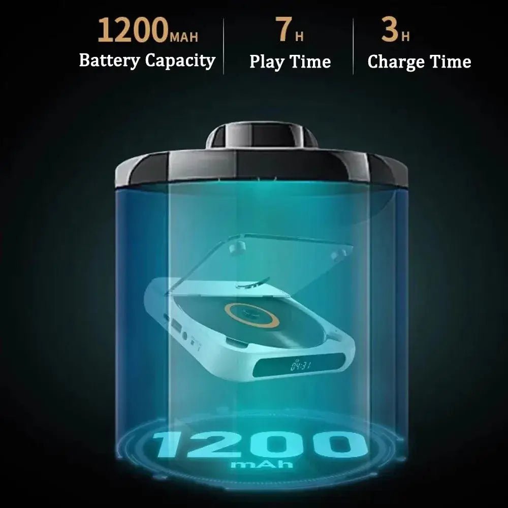 Portable CD Player With 5 Playback Modes – Bluetooth Walkman