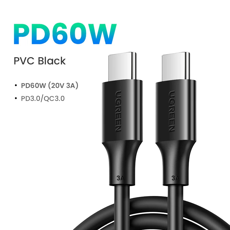 UGREEN 100W USB C to USB C Cable for iPhone 15 MacBook iPad Pro  Fast Charging Cable 5A 100W Type C Fast Charger PD Cable USB C