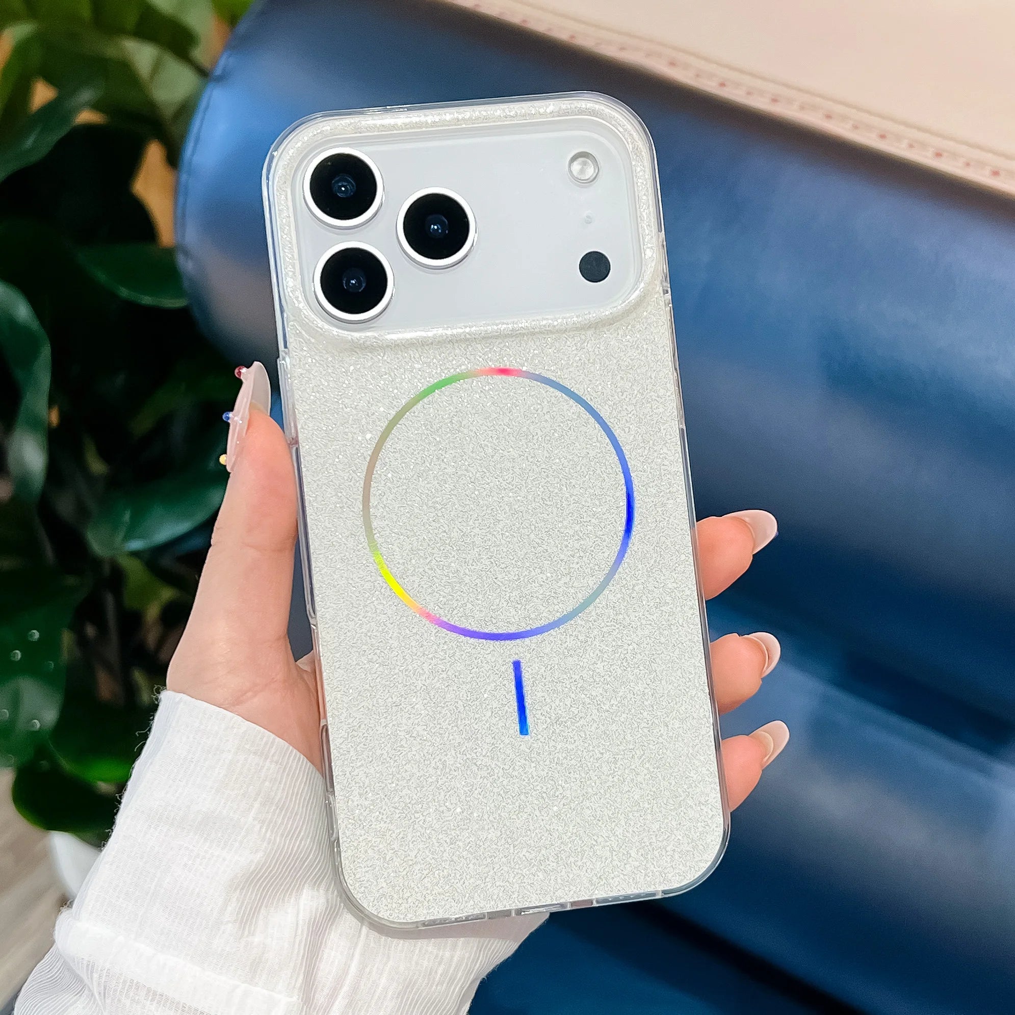 Luxury Glitter Bling Magnetic For Magsafe Case For iPhone 17Air 16 15 14 13 17 Pro Max Plus Wireless Charging Silicone Cover