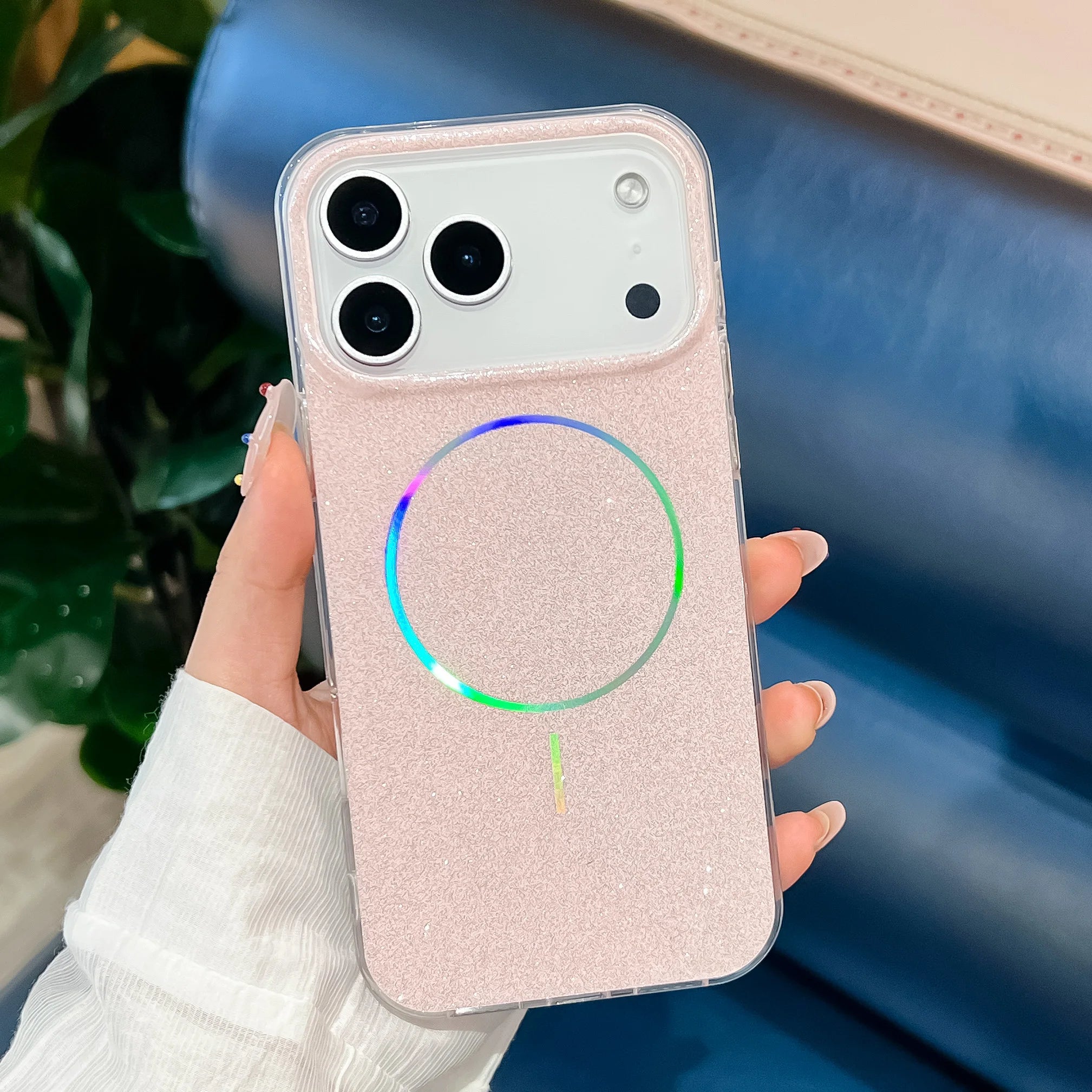 Luxury Glitter Bling Magnetic For Magsafe Case For iPhone 17Air 16 15 14 13 17 Pro Max Plus Wireless Charging Silicone Cover