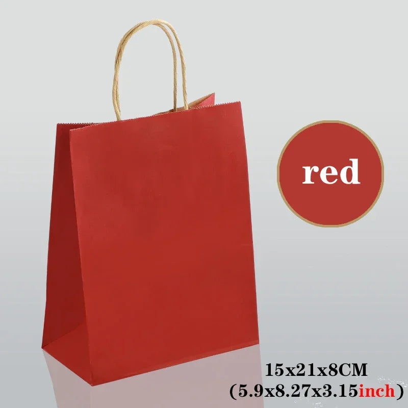 10/30/50pcs Holiday Party Gift Bag with Handle Jewelry Shopping Bag Christmas Valentine's Day Marriage Gift Colored Paper Bag