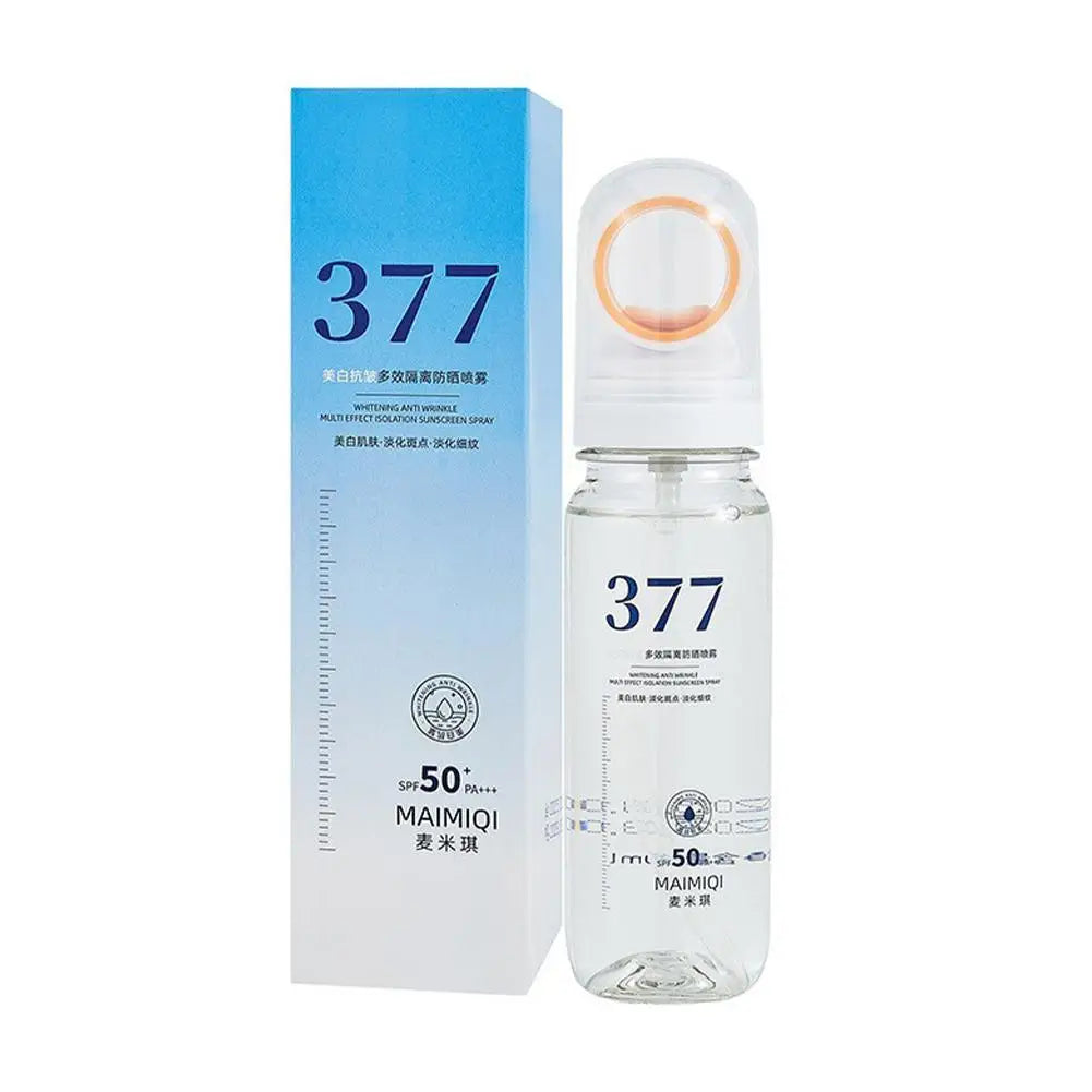 90ml 377 Facial Skin Whitening Sunscreen Spray Anti-wrinkle Anti-aging Multi-effect Isolation Sun Protection Spray SPF 50+