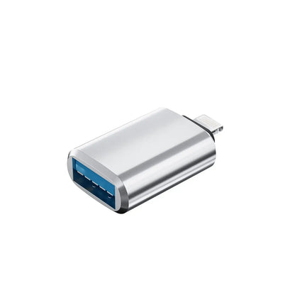 iPhone OTG Adapter Lightning Male to USB Female Data Sync Compatible with Apple 13 12 11 Pro Max Mini Xr X Xs 8 7 Se Plus IPad Air Camera Card Reader Flash Drive Mouse Keyboard Hub MIDI Thunderbolt