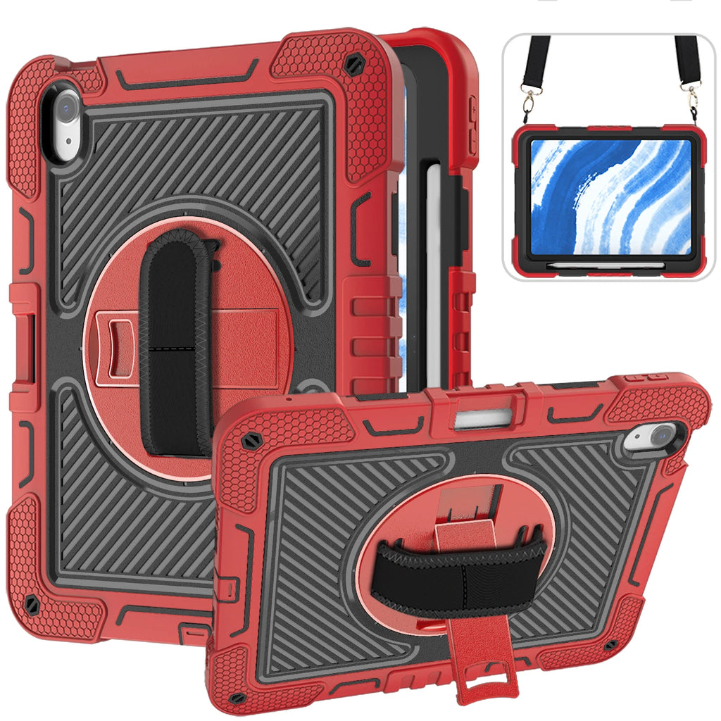 For iPad Air11 M2 Pro 11 M4 2024 A2899 A2900 A2902 Tablet Cover FOR A2837 A3006 cover With Foldable Bracket+Shoulder Straps