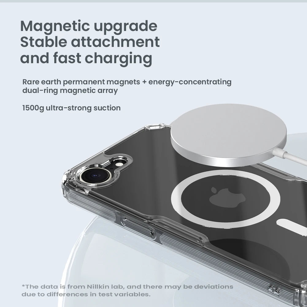 NILLKIN For iPhone 16e Magsafe Case Nature Pro Shockproof Magnetic Magnetic Wireless Charging Back Cover For iPhone 16e 2025 5G