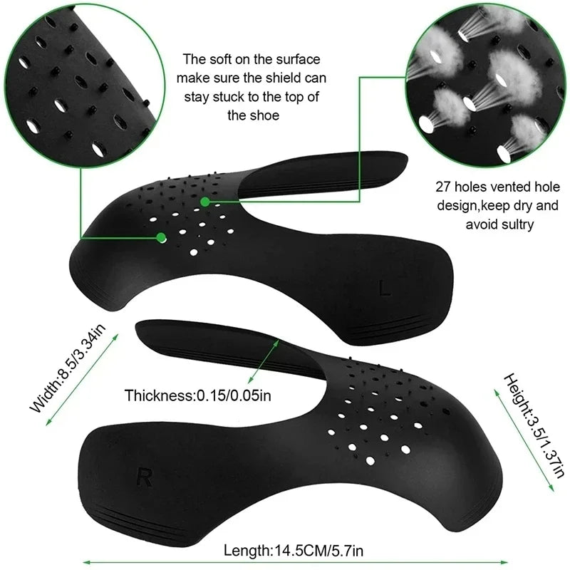 1 Pair Sneaker Shield Sneakers Anti Crease Wrinkled Fold Shoes Support Toe Cap Sport Ball Shoes Head Stretcher Head Shield