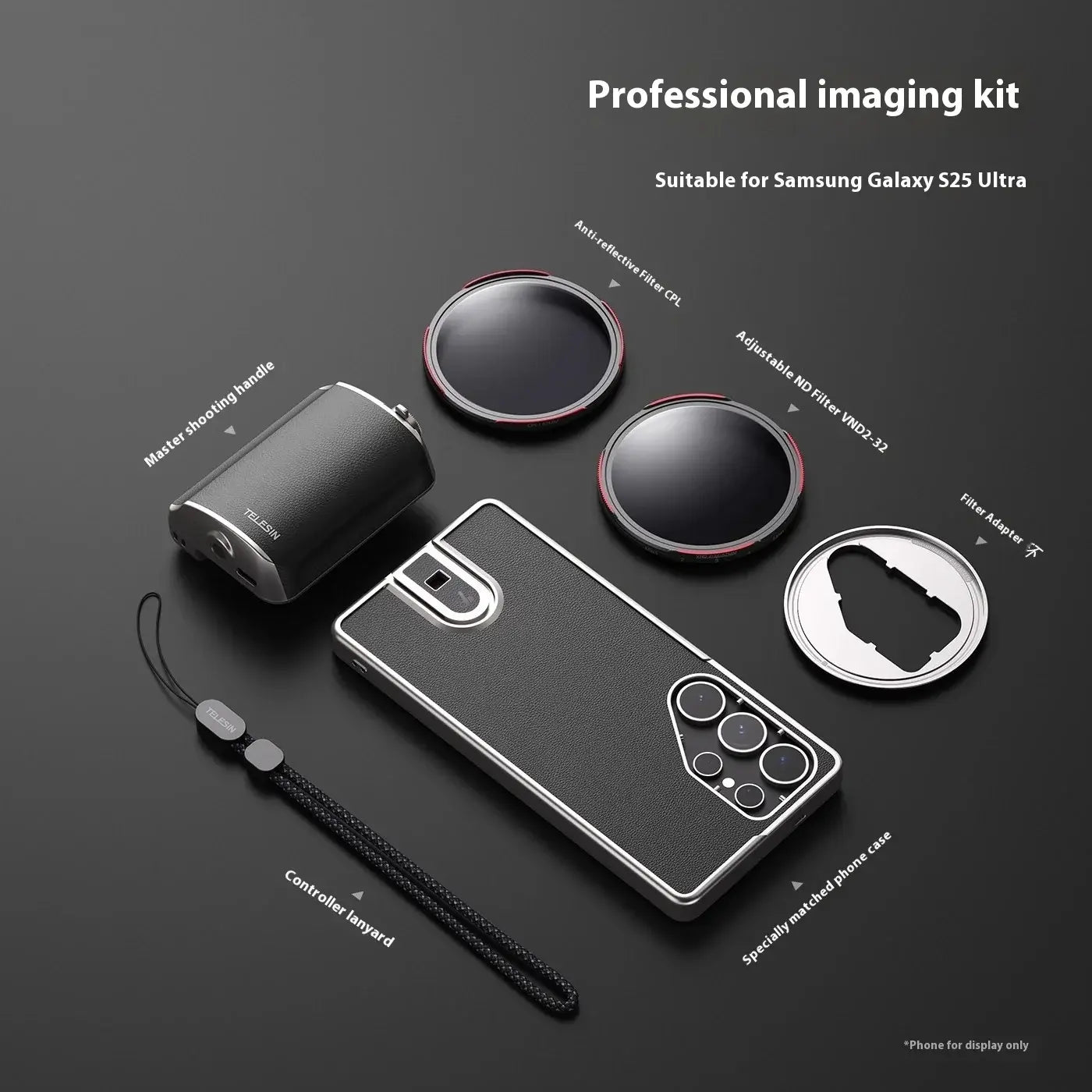 Telesin Suitable for Samsung GalaxyS25 Ultra Camera Handle Camera Auxiliary Zoom Bluetooth Camera Assistant Protective Case