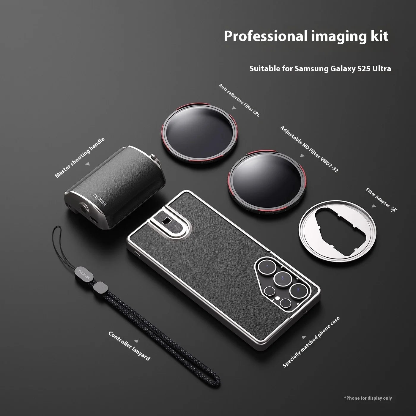 Telesin Suitable for Samsung GalaxyS25 Ultra Camera Handle Camera Auxiliary Zoom Bluetooth Camera Assistant Protective Case