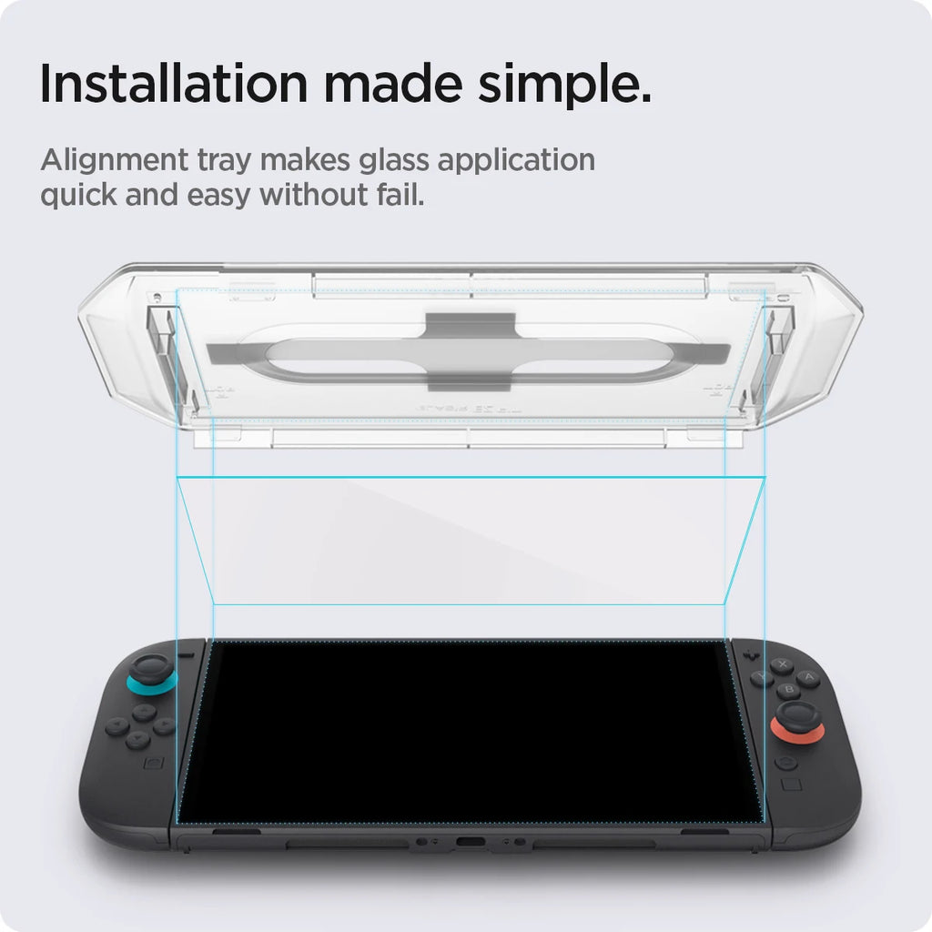 Spigen Glas.tR EZ Fit Screen Protector for Nintendo Switch 2 - 9H Hardness & Oleophobic Coating for Fingerprint Resistance