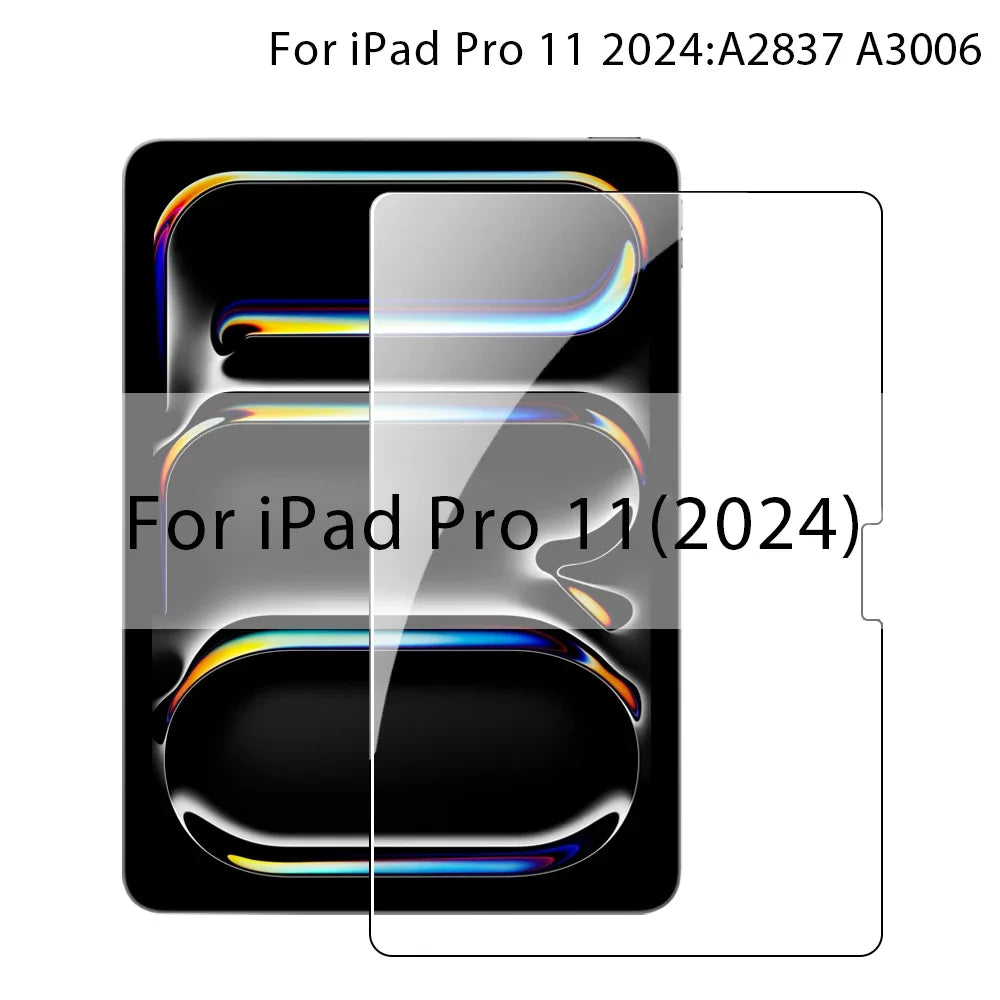 Tempered Glass Screen Protector For iPad Air 13 11 5 4 M3 M2 2025 A16 11th 10th Gen For iPad Pro 12.9 M4 9th 10.2 Mini 6 7 Film