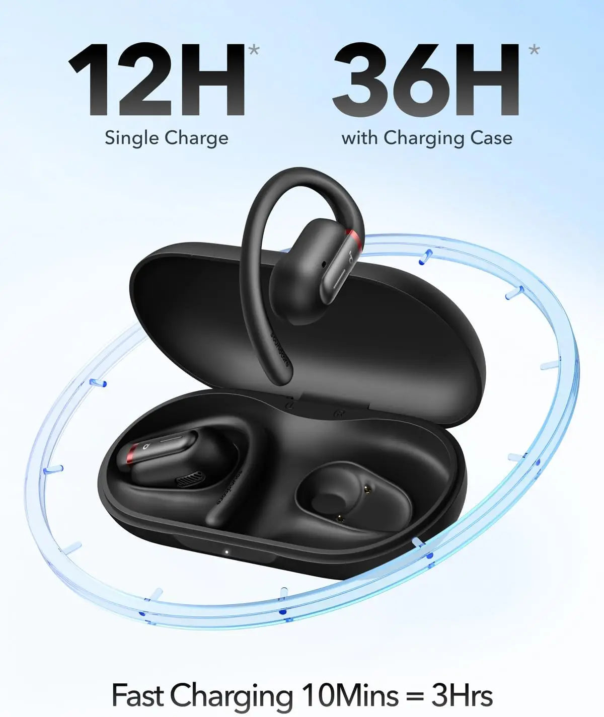Soundcore by Anker V30i Open-Ear Headphones Bluetooth 5.3 App Control Clear Calls Wireless Earbuds Lightweight Design
