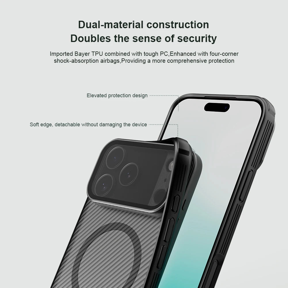 Nillkin For Iphone 17 Pro Max / Iphone 17 Pro Camshield Prop Magnetic Case TPU+PC Camera Lens Cover Stand Protective Back Cover