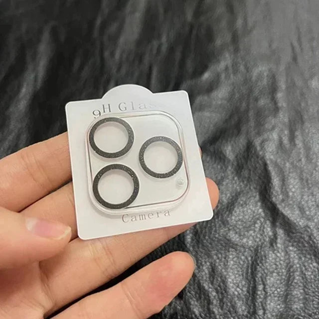 Clear Bling Glitter Glass Camera Lens Protector For IPhone 16 15 17 Pro Max Mini Plus 16Pro 16Promax Lens Cover