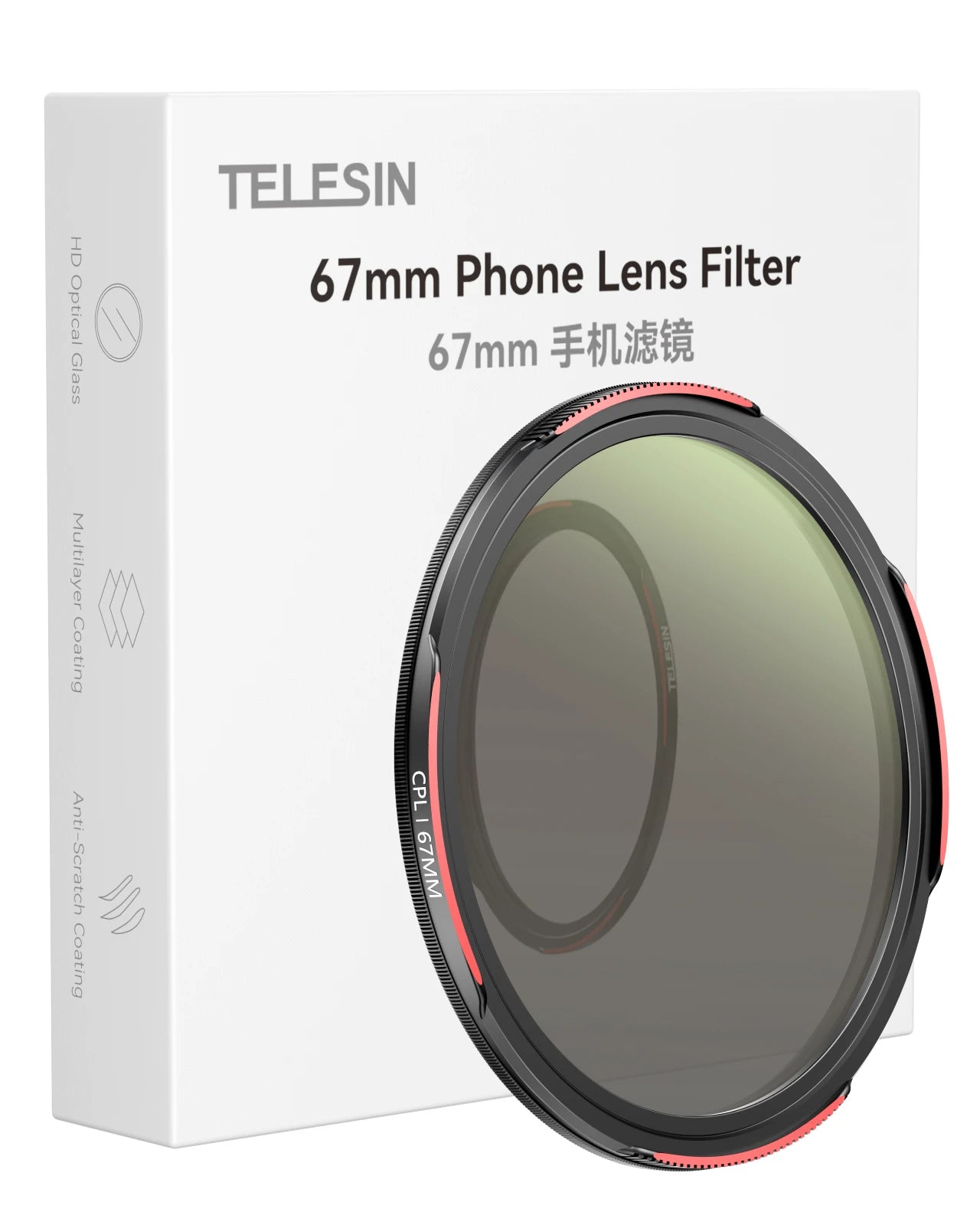 TELESIN Universal Phone  Filter CPL ND2-32 For Smartphone with Universal filter holder For Iphone Andriod phone Accessories