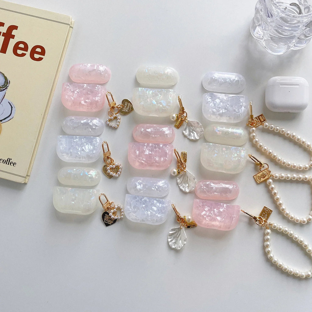 Pearl Earbuds Cases For 2024 Airpods 4 3 Leopard Pendant Headphone Protective Cover For Apple Airpod Pro 2 1 3rd Generation Case
