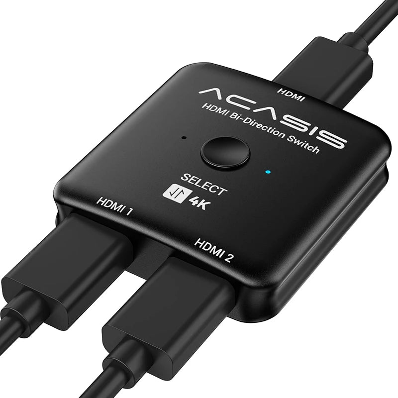 ACASIS HDMI Switch Splitter 4K@60hz Bidirectional HDMI 2.0 Switcher 2 in 1 Out HDMI Splitter 1 in 1 Out Support 4K 3D HDR for Pc