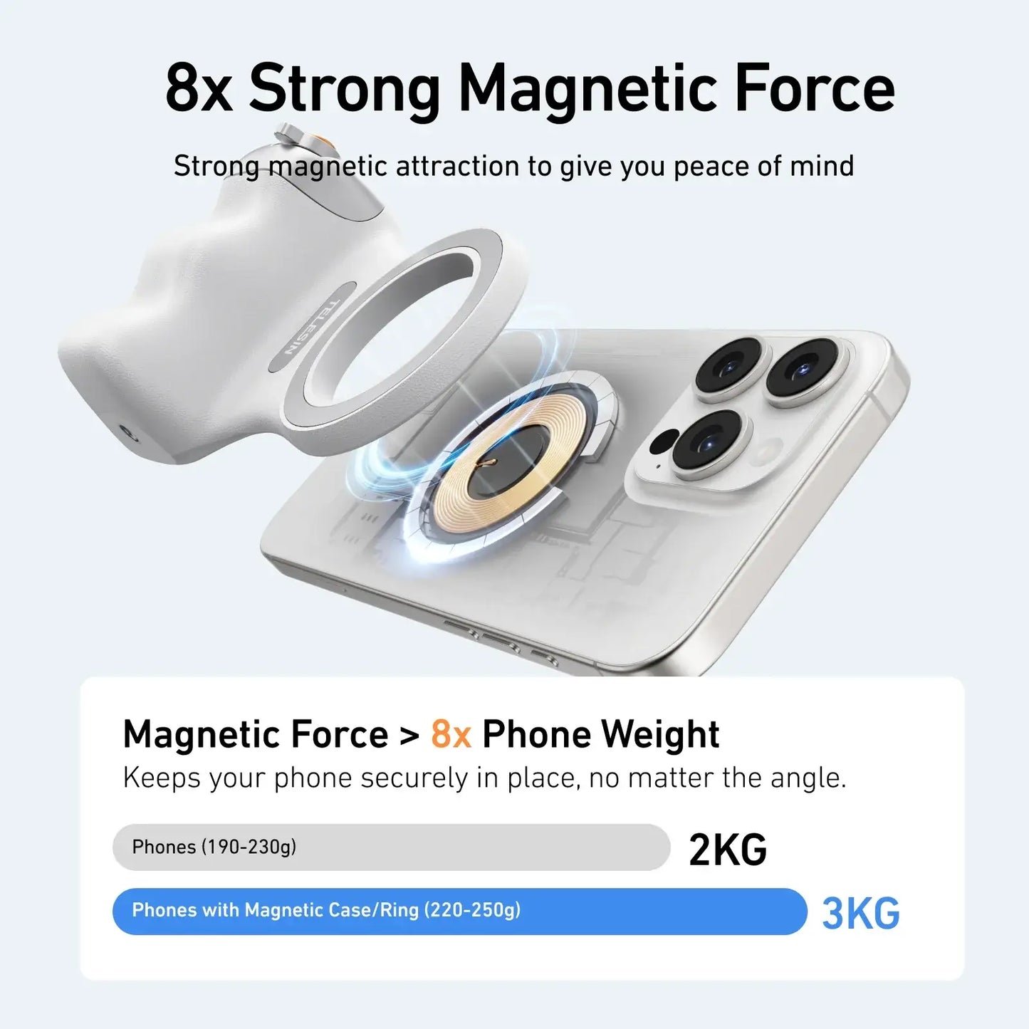 TELESIN Magnetic Phone Camera Shoot Hand Grip Phone Holder Shooting Aid Remote Control Handle for Iphone HUAWEI SAMSUNG Phone