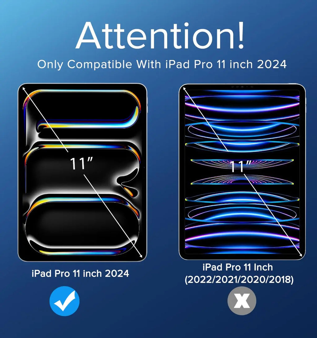 Screen Protector for iPad Pro 11 Inch 2024 M4 Premium Tempered Glass 9H Hardness Anti-Scratch Bubble-Free Protective Film