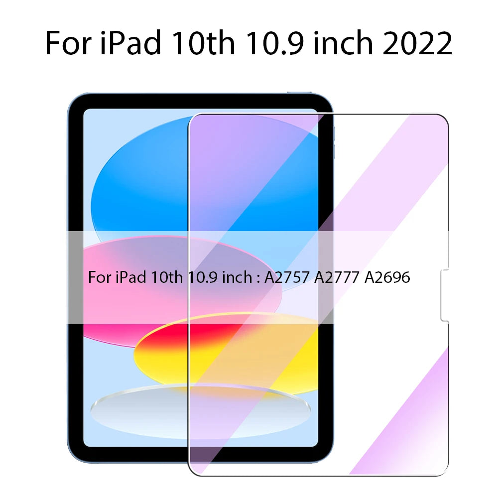 Tempered Glass For Ipad Pro 13 11th M4 12.9 A16 10 9 10th 9th Gen Screen Protector Air 11 5 4 M2 M3 Mini 6 7 A17 Blue Light Film