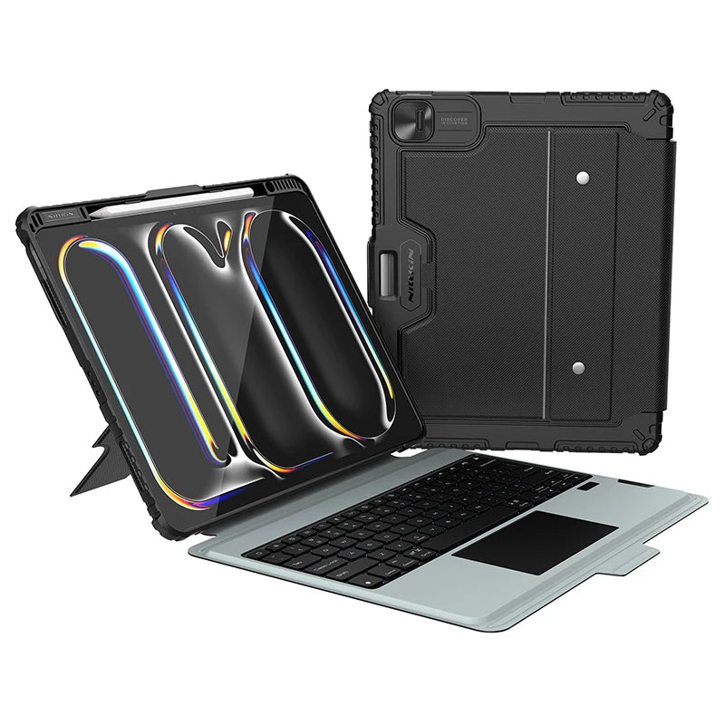 Nillkin 2In1 Backlight Keyboard Case For Apple iPad Pro 13 M4 /Air 11 M2/M3 2025 Magic Trackpad Pencil Holder Slide Camera Cover