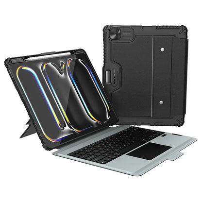 Nillkin 2In1 Backlight Keyboard Case For Apple iPad Pro 13 M4 /Air 11 M2/M3 2025 Magic Trackpad Pencil Holder Slide Camera Cover
