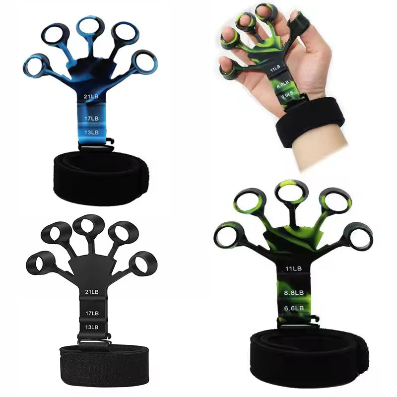 Finger Trainer Five Finger Rehabilitation Device Wrist Therapy Tool Silicone Grip Strength Enhancer Hand Grip Extender