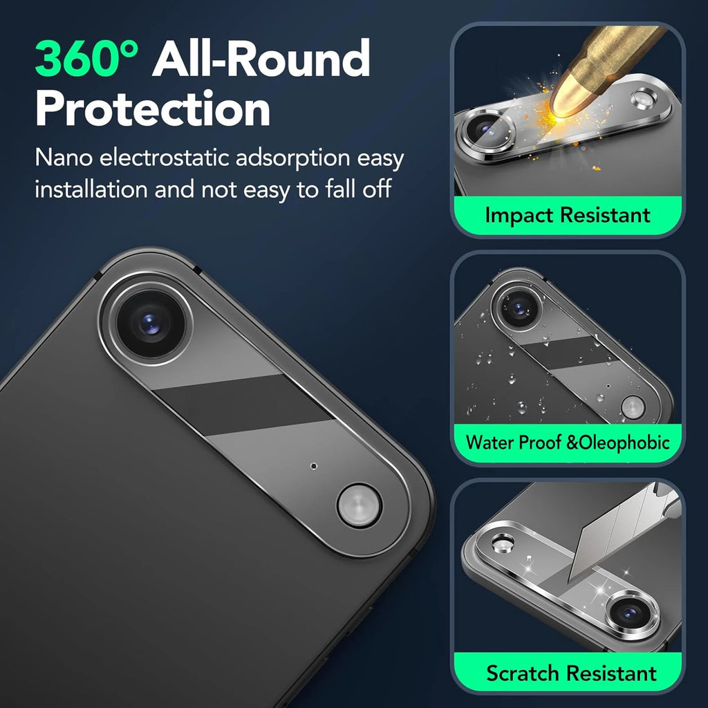 2+2Pack Tempered Glass Screen Protectors for IPhone 17Pro 16 15 14 ProMax Plus Back Films & Camera Lens Cover for IPhone 17Air