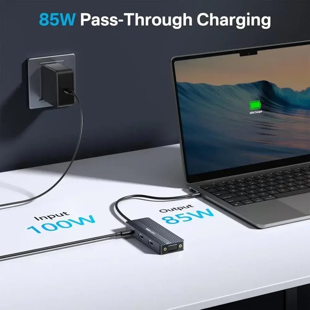 acasis usb-c docking station 8-in-1 hub front view