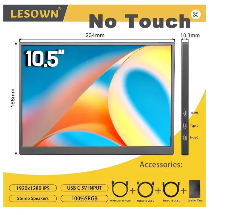10.1/10.5Inch Portable Monitor HDMI-Compatible Laptop second screen Gaming Extended Display For Switch/PS4/Xbox/ZGYNK