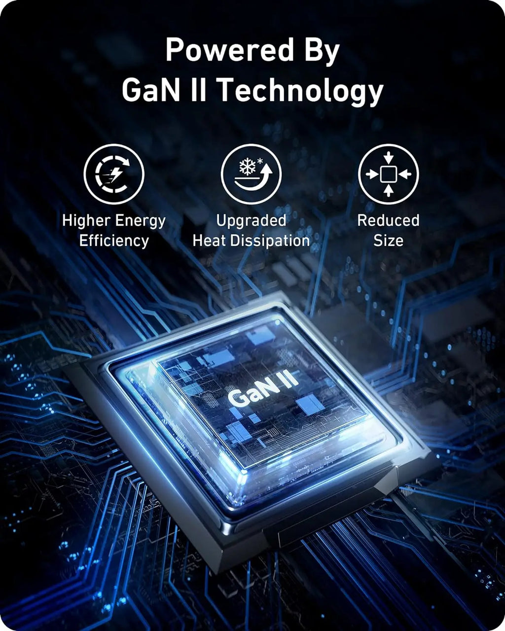 Anker 736 Charger USB C Charger (GaN II 100W) 3 Port Fast Compact Wall Charger Powerful Charging for Phones Tablets