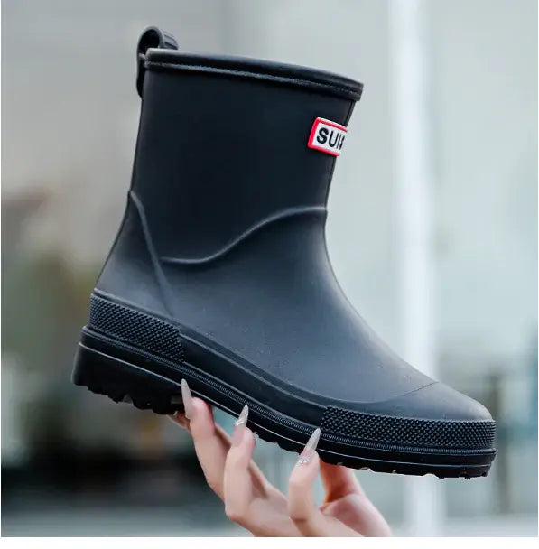 Trendy Waterproof Mid-Calf Rain Boots for Women (One Pair)