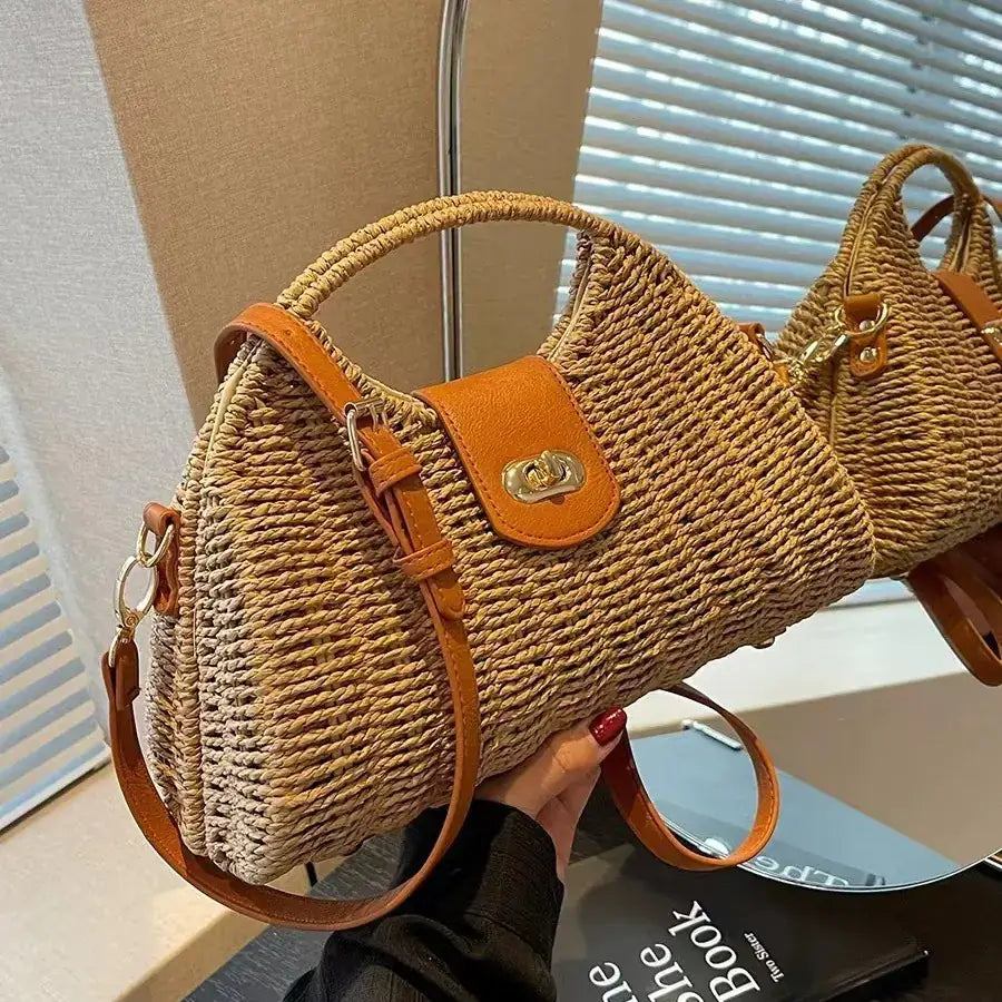 Trendy Woven Straw Bag for Women - Beach & Vacation