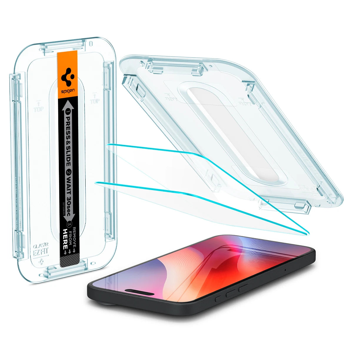 Spigen Glas.tR EZ Fit iPhone 16 Plus / 15 Plus Tempered Glass Screen Protector (2Pack)